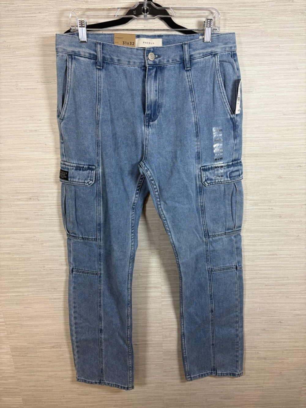 PacSun Men's Light Wash Denim Cargo Pants